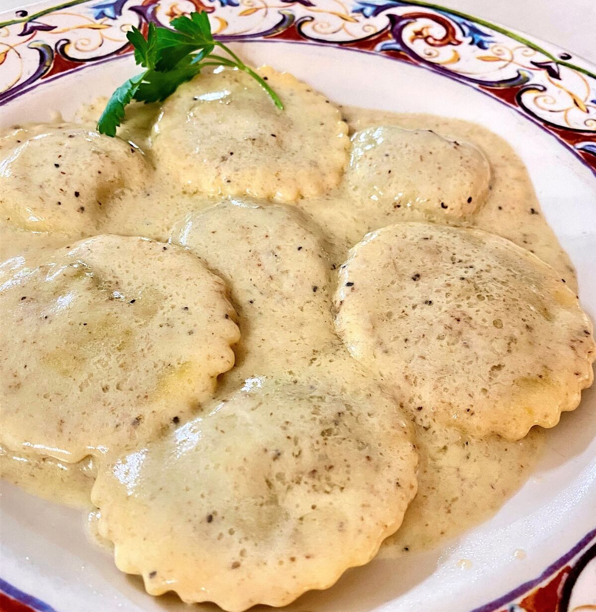 Operacaffe's new tortelli di granchio entree.
