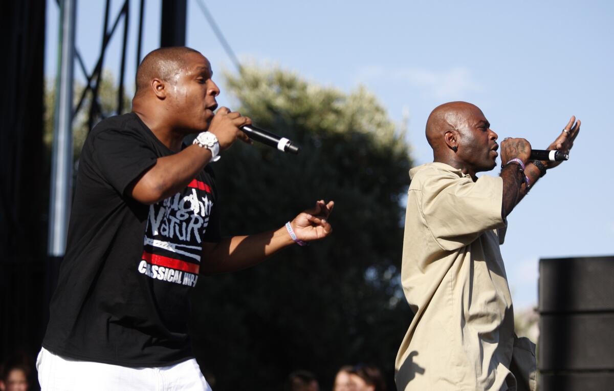 Naughty by Nature MC Treach, right, and Vinnie, shown performing in 2012, are the headliners at a Back to Session Bash for state legislators Thursday.