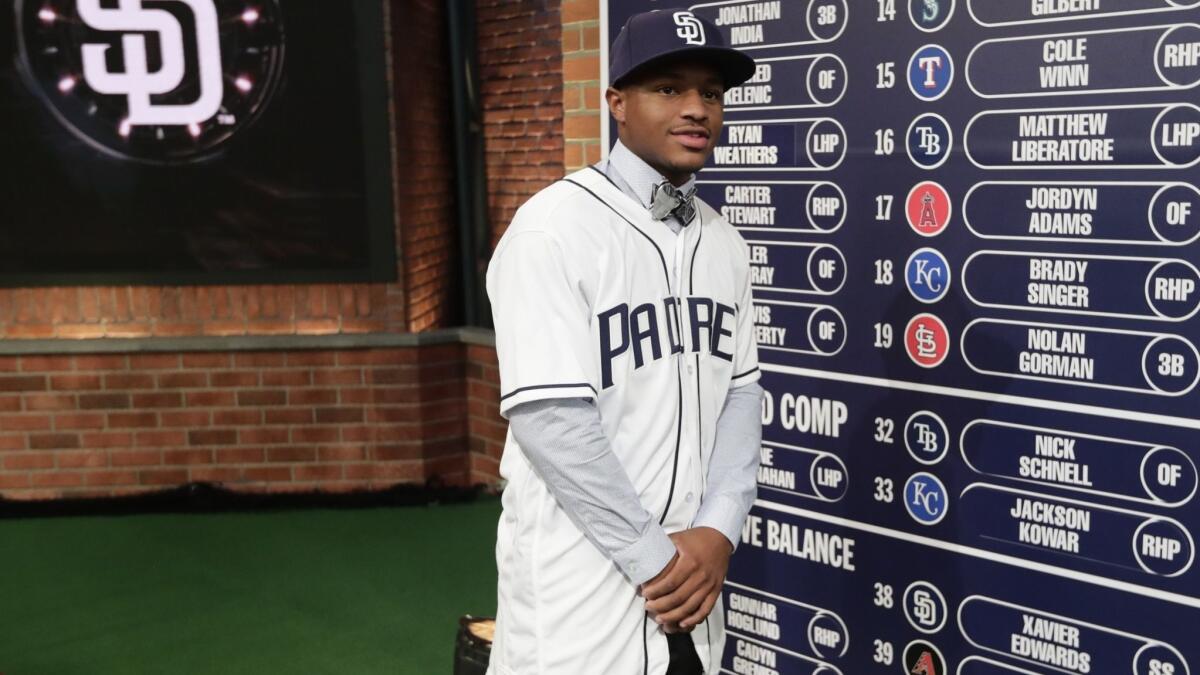 San Diego Padres shortstop Xander Bogaerts walks to his position during the  first inning of a spring training baseball game against the Texas Rangers  Wednesday, March 1, 2023, in Peoria, Ariz. (AP