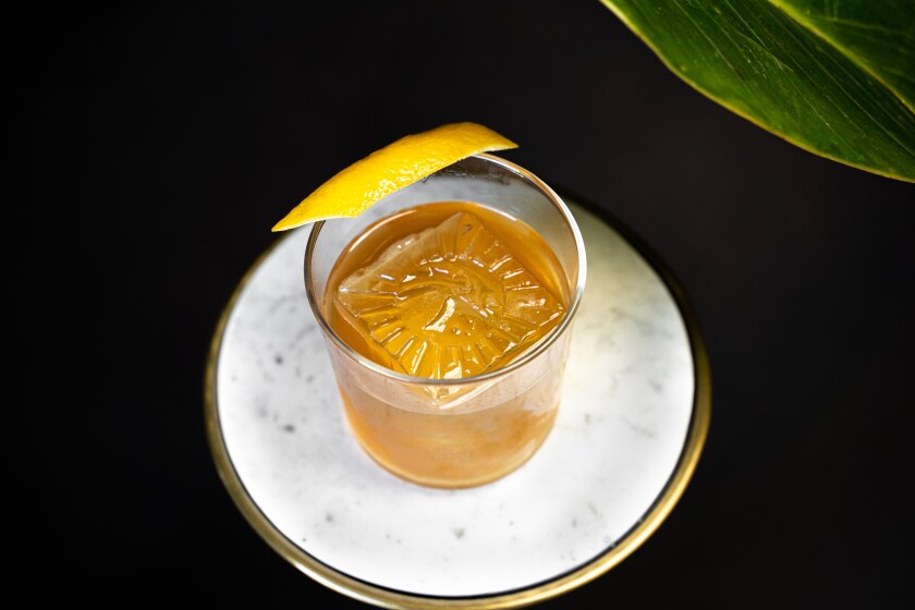 The Fuji apple Old Fashioned at Kingfisher Cocktail Bar & Eatery.
