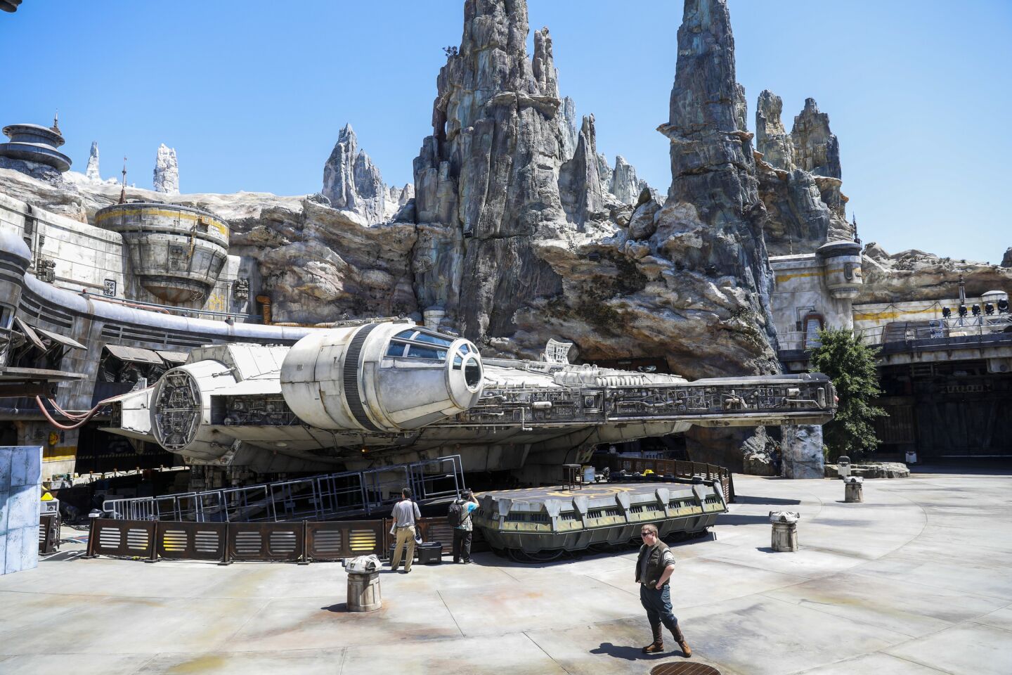 The Millennium Falcon: Smugglers Run ride inside the new Star Wars: Galaxy's Edge at Disneyland.