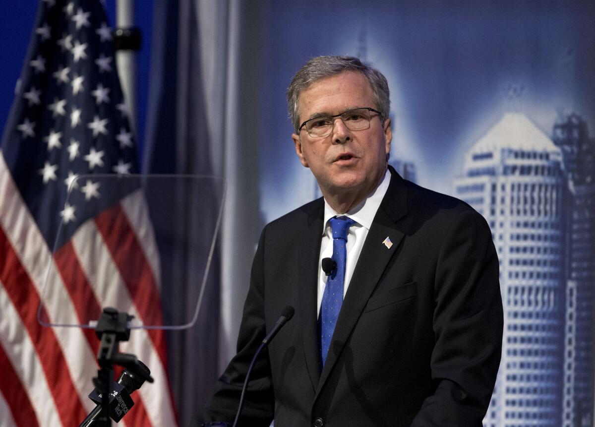 Former Florida Gov. Jeb Bush, who is expected to run for president in 2016, spoke Wednesday at the Detroit Economic Club.
