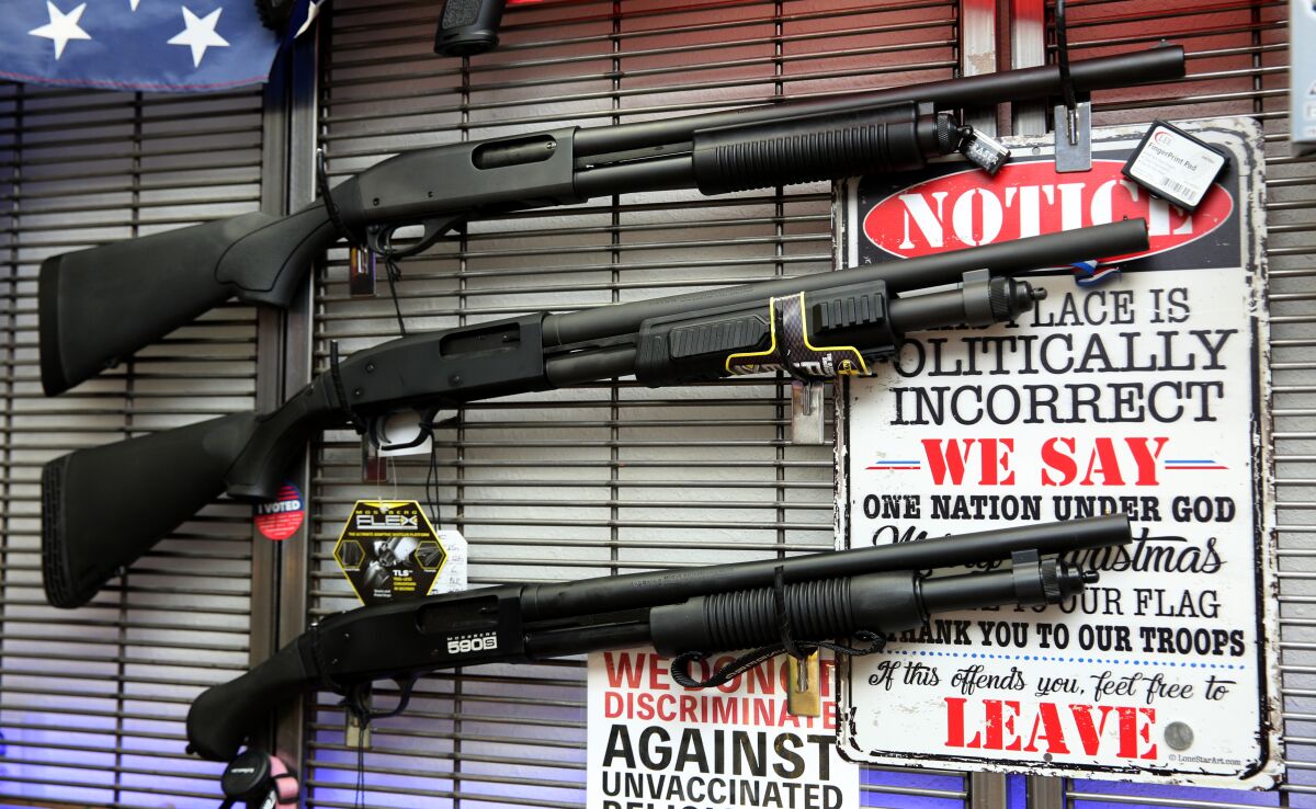 Some of the shotguns available for sale at Arcadia Firearm and Safety in Arcadia.