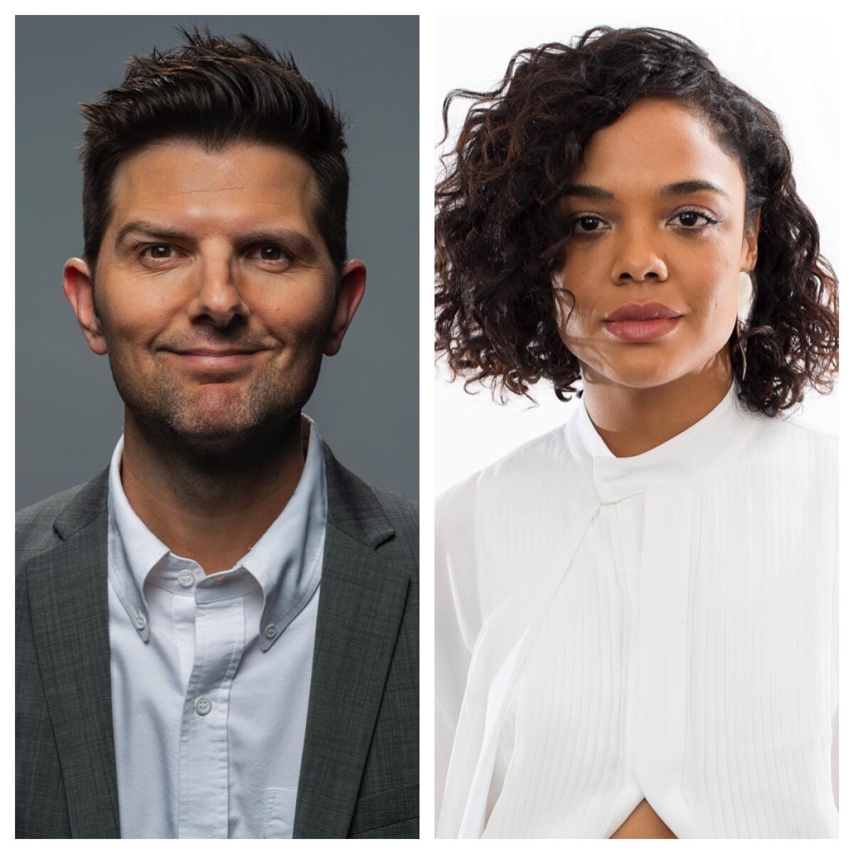 Adam Scott and Tessa Thompson.