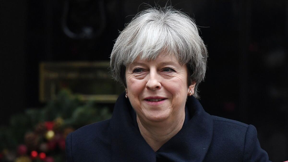 British Prime Minister Theresa May departs 10 Downing Street in London.