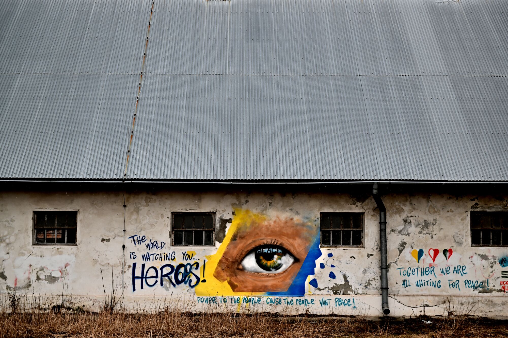 A mural painted on an abandoned building.