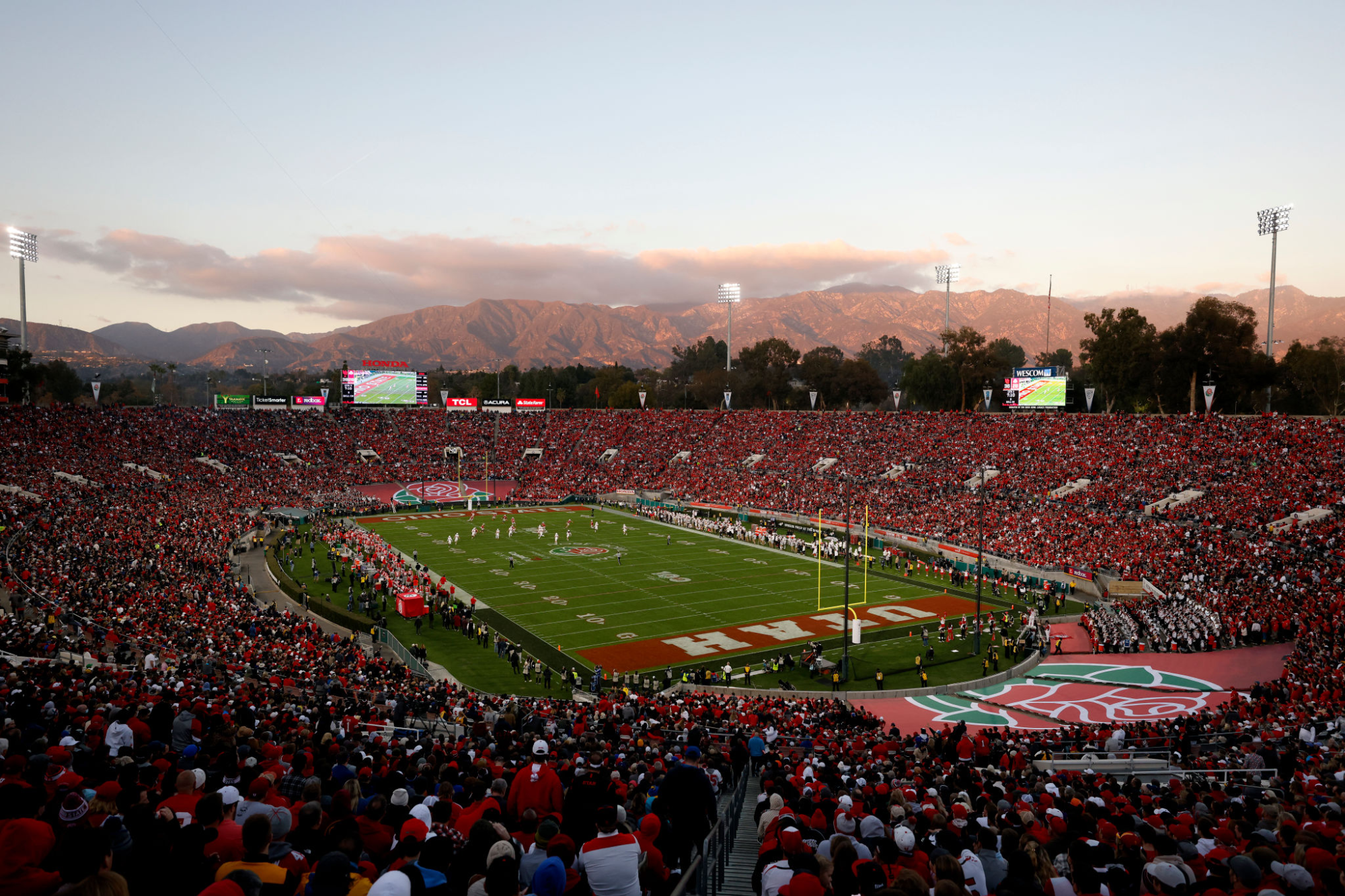 A view of the Rose Bowl during Saturday's game between Ohio State and Utah.