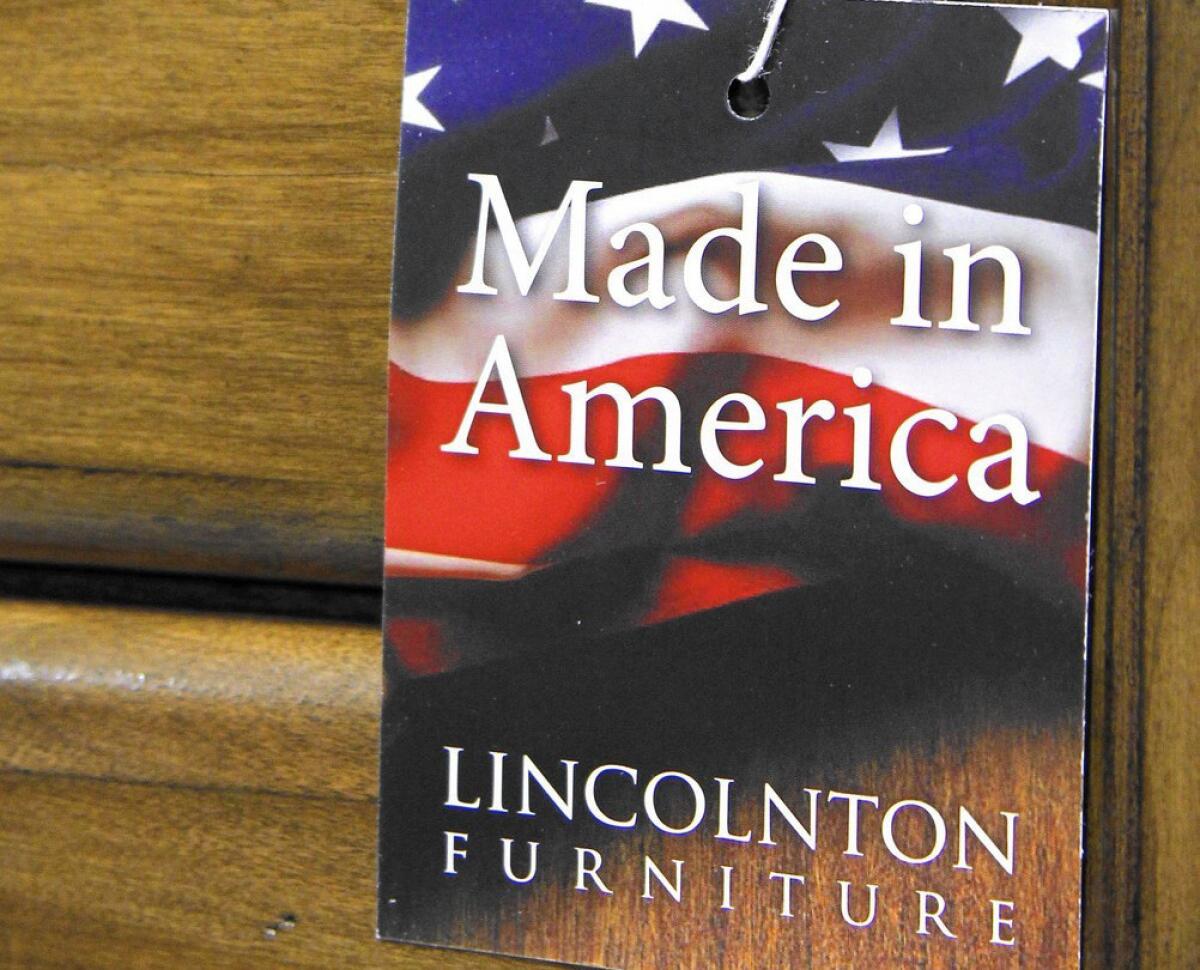 All states except California follow a standard laid down by the FTC, which defines products as being made in America if “all or virtually all” the parts were produced in the U.S. Above, a chest of drawers made by Lincolnton Furniture, a North Carolina company.