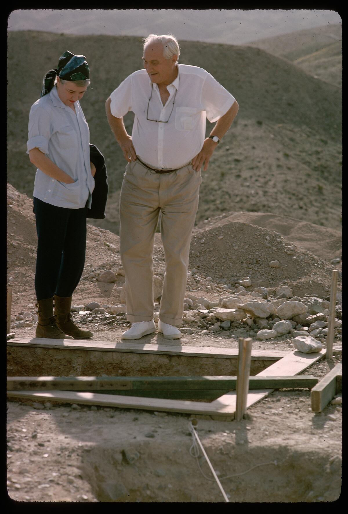 Louis Leakey took a break from his pioneering work at Olduvai Gorge in Africa to visit the Calico Early Man Site in the 1960s