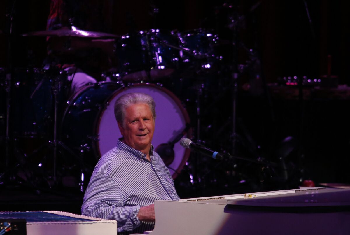 Brian Wilson, shown performing at the Greek Theatre on his 73rd birthday last summer, will embark on a 2016 tour marking the 50th anniversary of the Beach Boys' 1966 album "Pet Sounds," widely considered the band's crowning achievement.