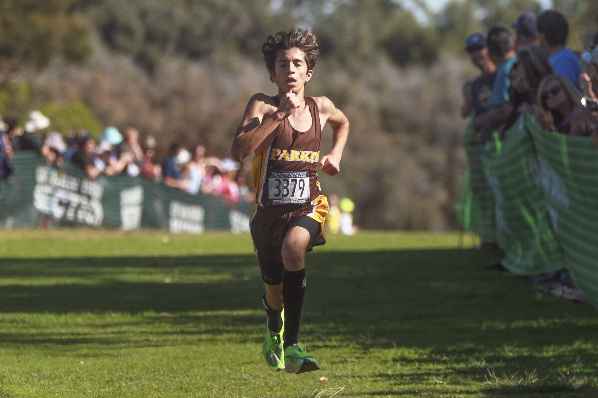 Parkers' Kenan Pala won the San Diego Section Division V boys cross country championship as a sophomore.