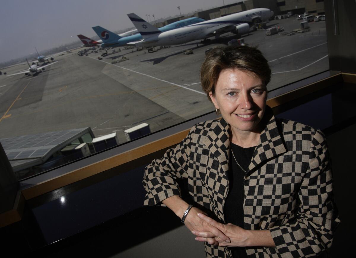 Gina Marie Lindsey at LAX shortly after her appointment as executive director of Los Angeles World Airports.