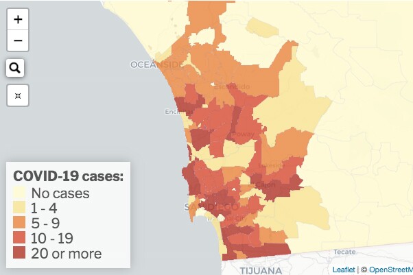 How Many Covid 19 Cases Are In Your Zip Code The San Diego
