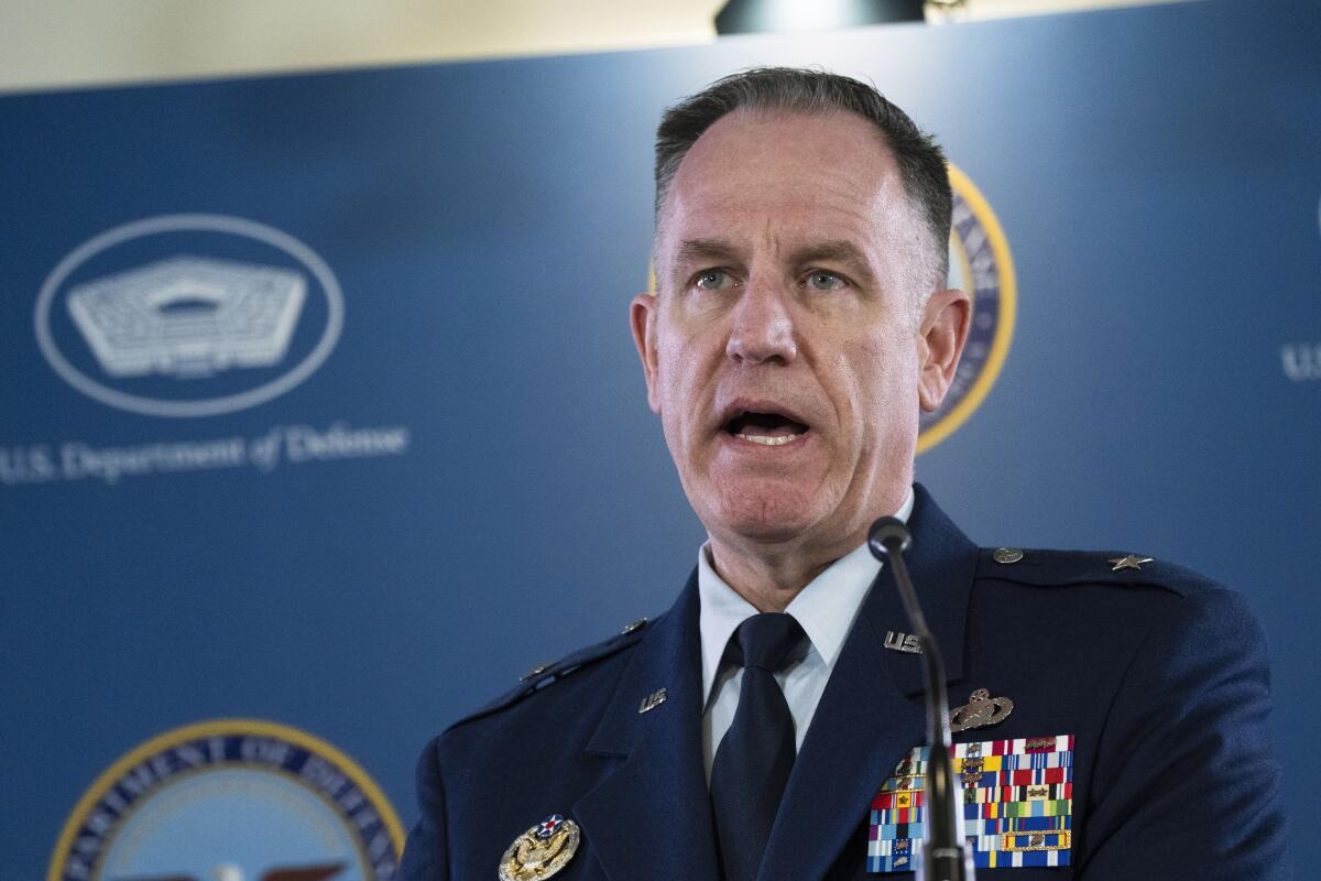 Pentagon spokesman Air Force Brig. Gen. Patrick Ryder speaks