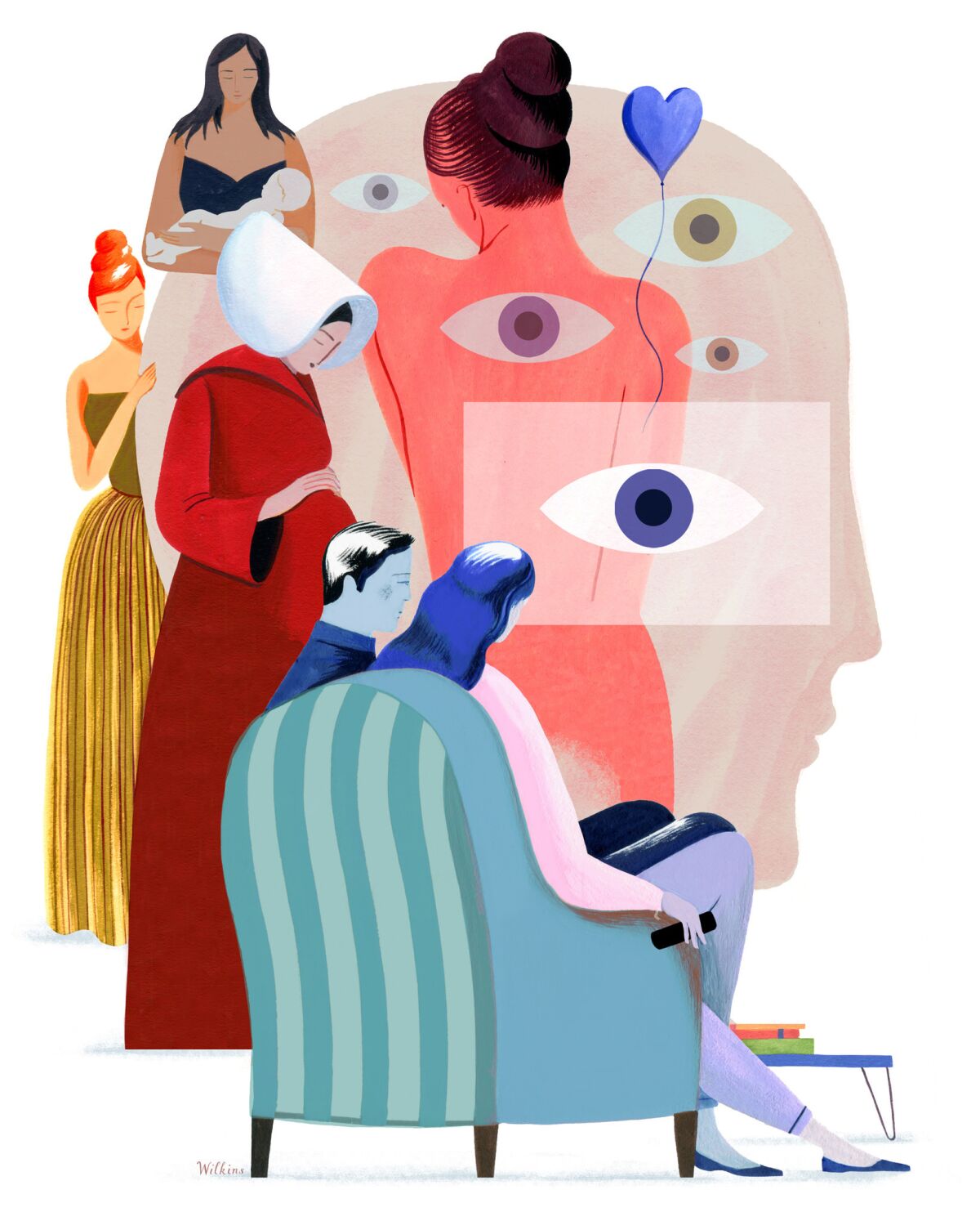 Illustration of the female gaze (Sarah Wilkins / For The Times)