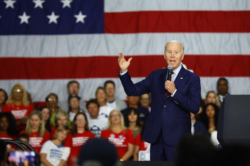 OCEANSIDE, CA - NOVEMBER 3: U.S. President Joe Biden speaks at a rally for Rep. Mike Levin at MiraCosta College on Thursday, November 3, 2022. (K.C. Alfred / The San Diego Union-Tribune)