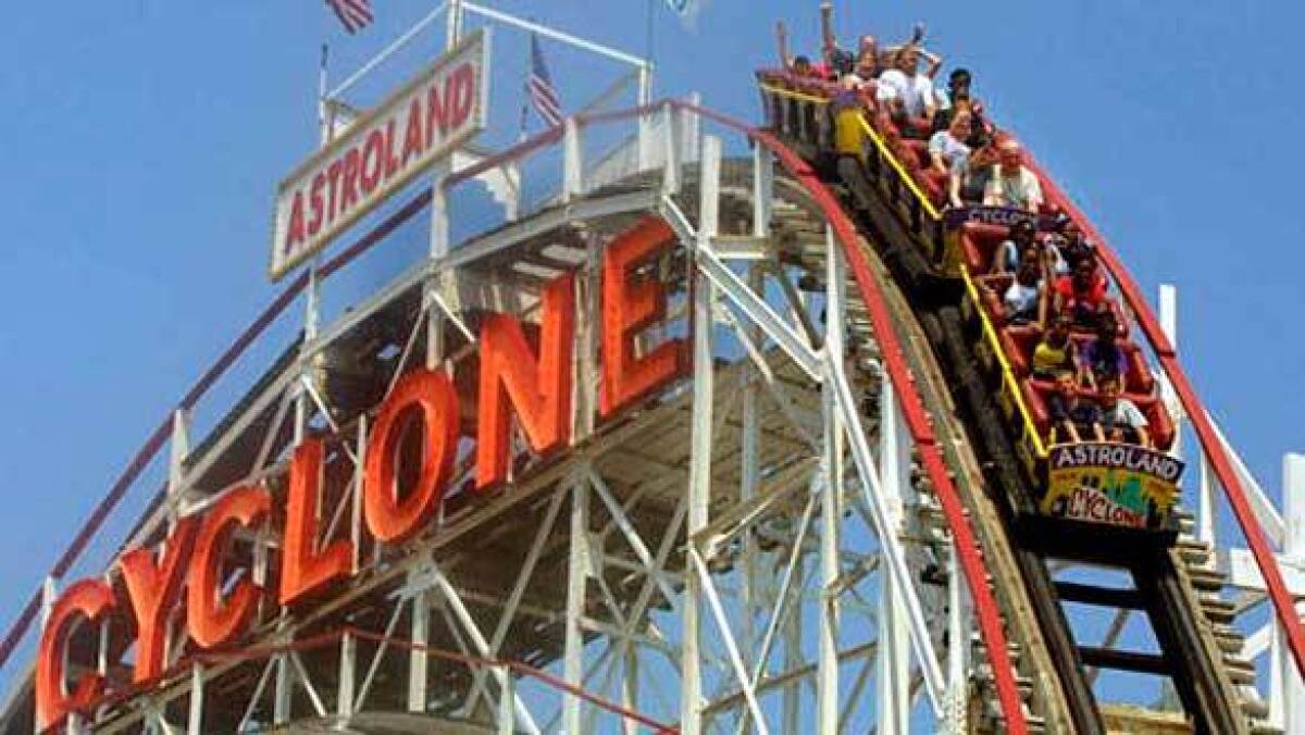 The Cyclone roller coaster at Astroland in Coney Island, N.Y.
