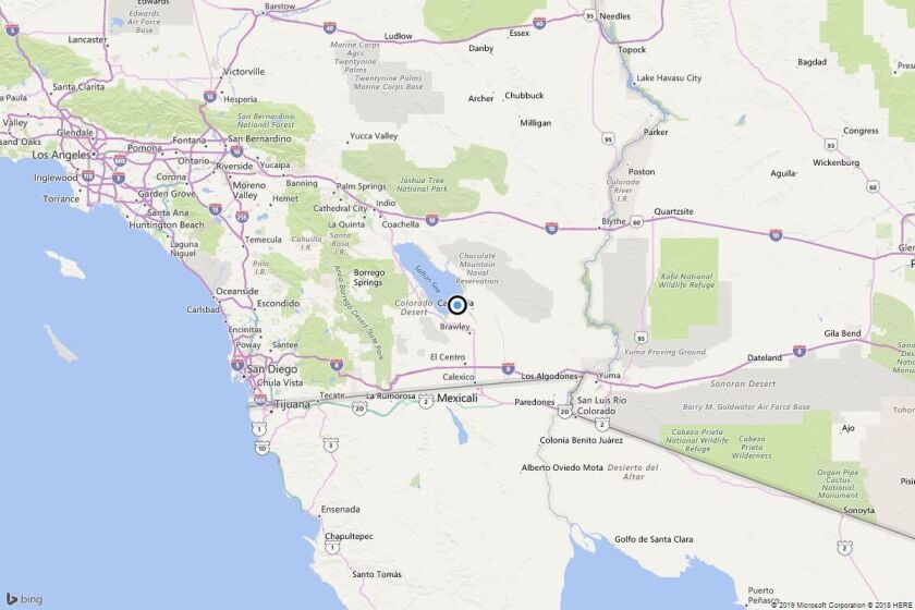 A map shows the approximate location of the epicenter of Friday morning's quake near Fondo, Calif.
