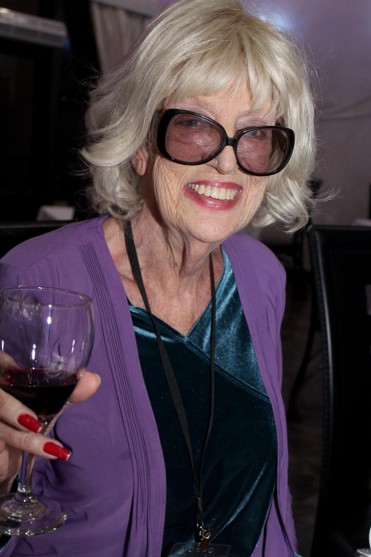 Velvet Rhodes, Glendale International Film Festival’s founder, toasts to the fest at its opening night celebration.