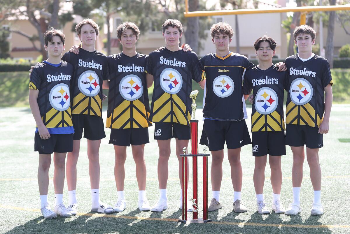 The Costa Mesa Steelers flag football team.