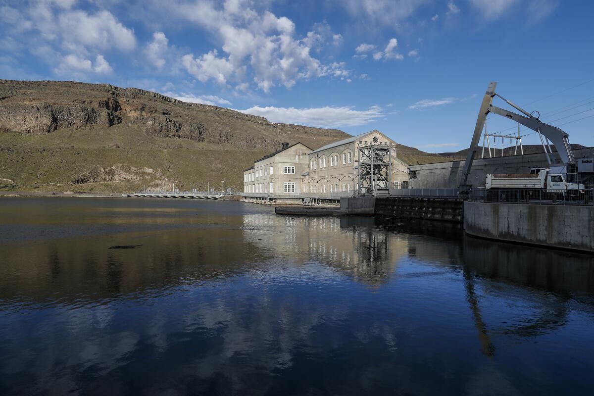 Swan Falls Dam, site of the first hydroelectric plant built on the Snake River in 1901.