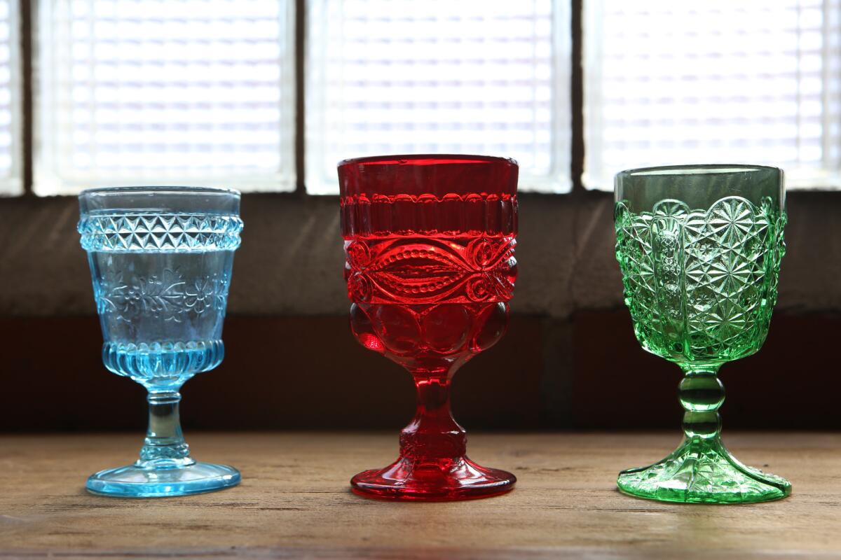 Vintage goblets are available at Casa de Perrin.