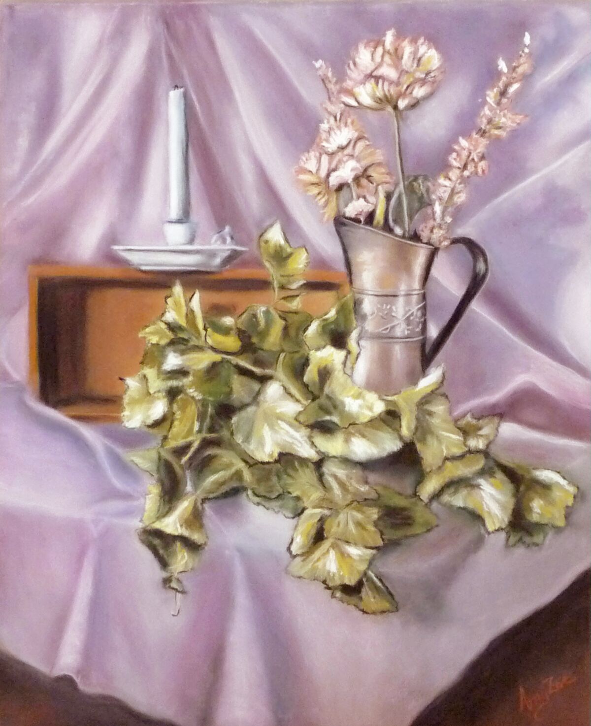 One of Amy Bekier's paintings. This one is "Still Life with Copper Vase."
