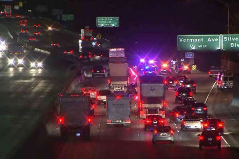Two lanes of the northbound 101 Freeway were closed early Thursday at Silver Lake Boulevard after a body was discovered near the offramp.
