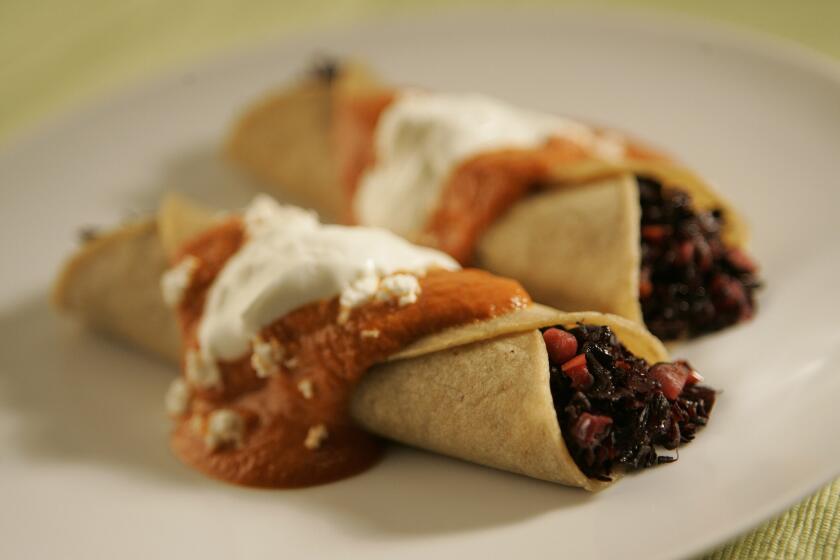 Jamaica flowers (of the hibiscus family) are typically found in vivid red teas, but these tart dried buds are an unusually delicious filling for enchiladas. Recipe: Hibiscus enchiladas with chipotle sauce