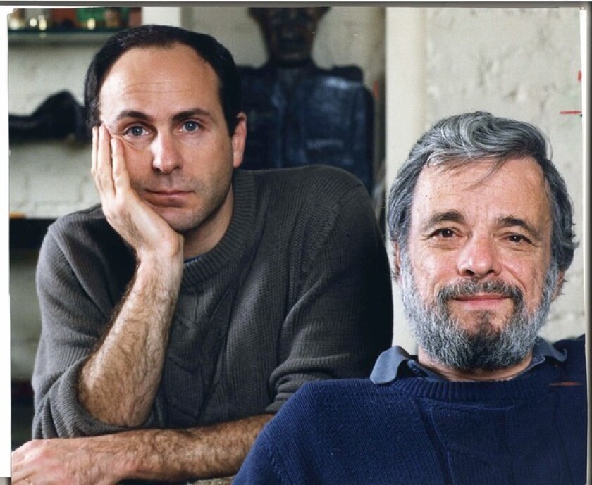 Playwright-director James Lapine with Stephen Sondheim (on right).