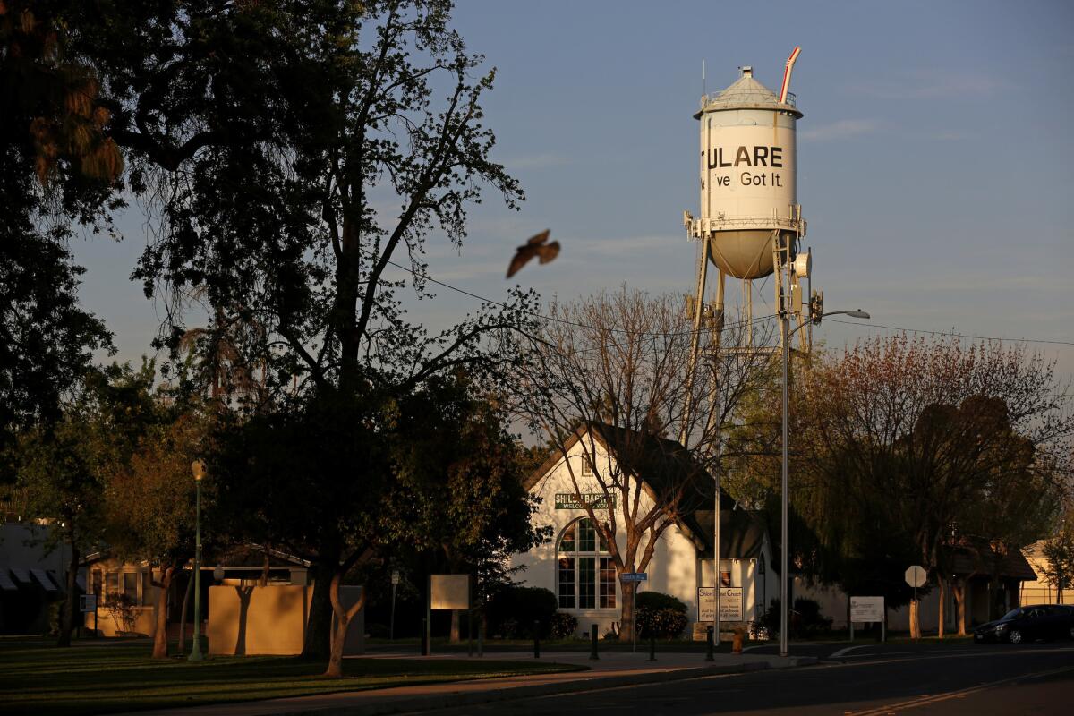Tulare water tower in Rep. Devin Nunes' district.