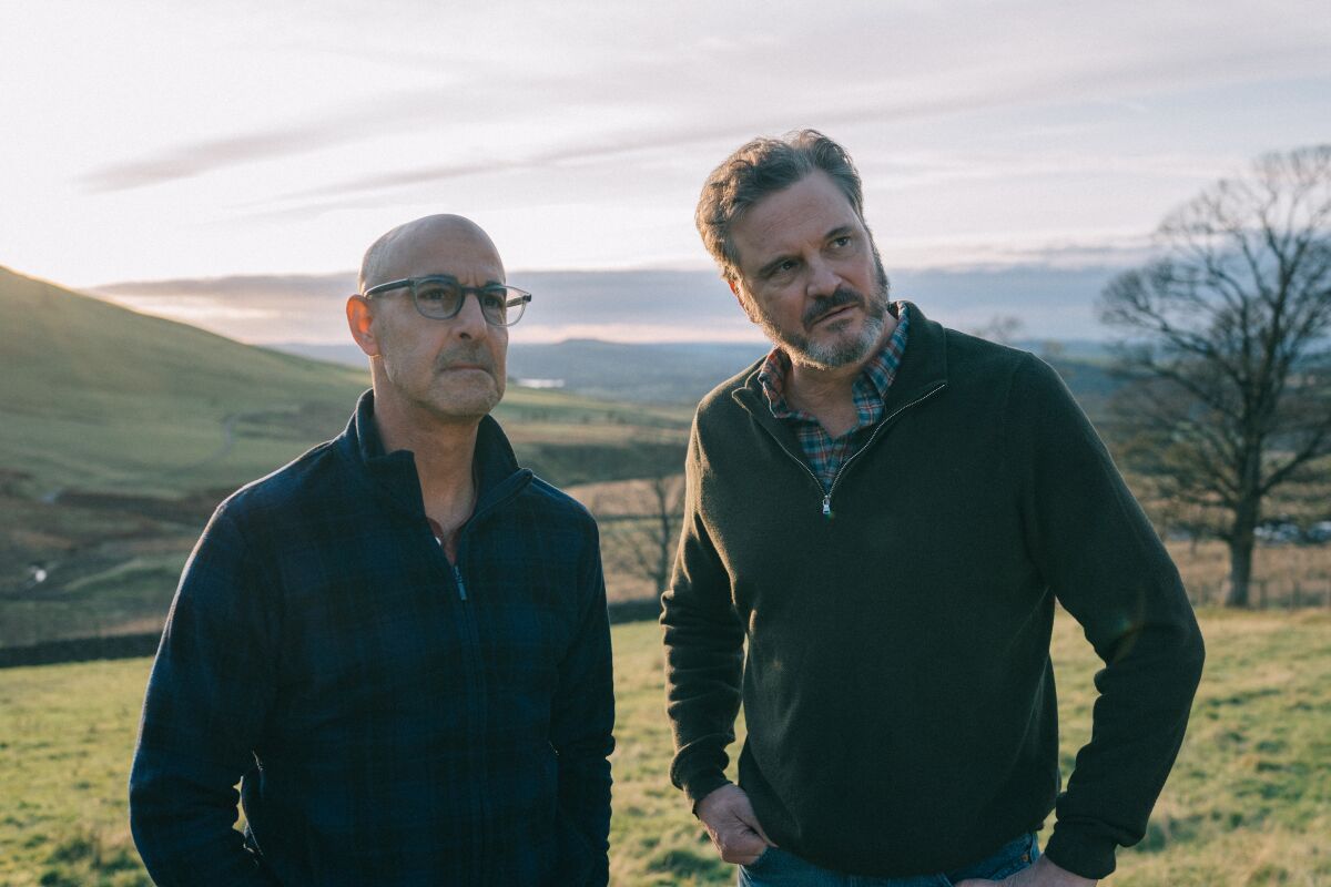 Stanley Tucci, left, and Colin Firth in the movie "Supernova."