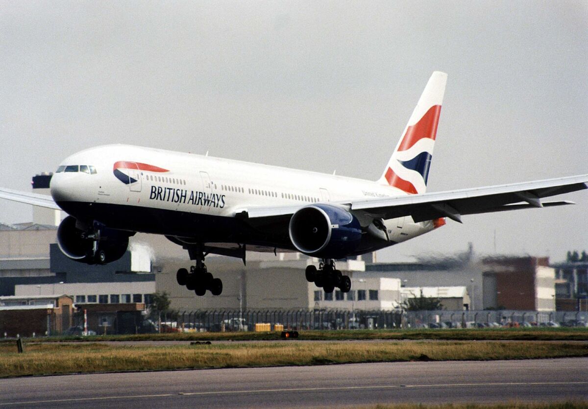 The 275-seat Boeing 777 will fly daily between San Diego and London. — British Airways