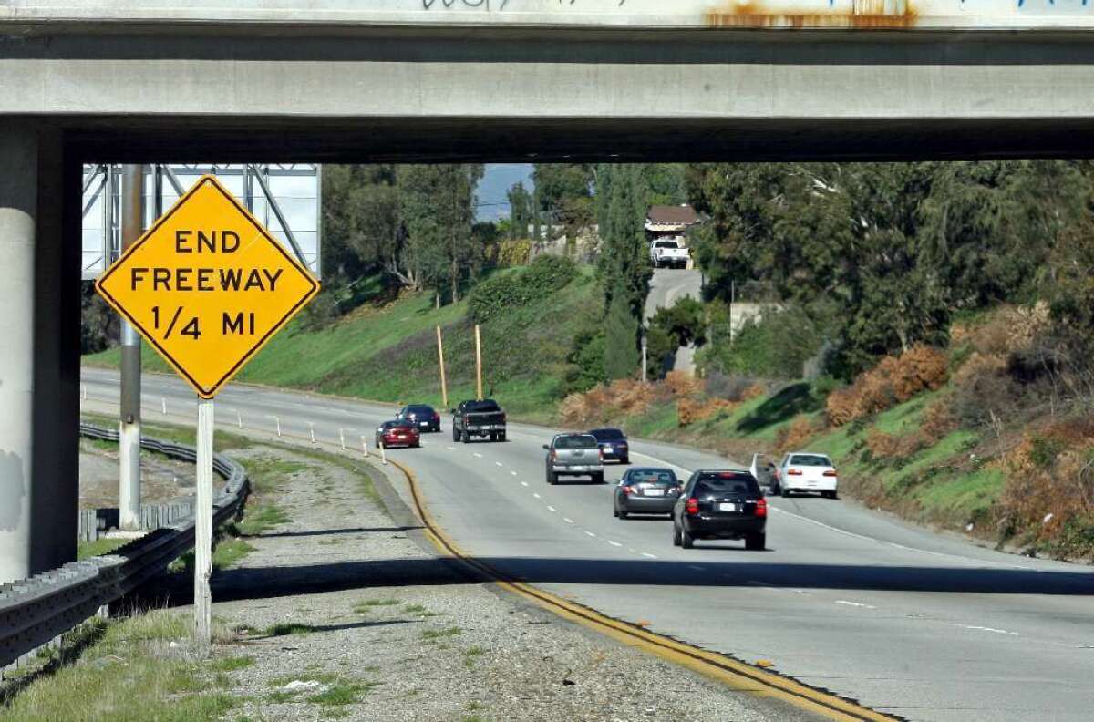 The Long Beach (710) Freeway ends at Valley Boulevard in Alhambra. Local officials say they will fight a tunnel to extend the freeway to connect with the Foothill (210) Freeway.
