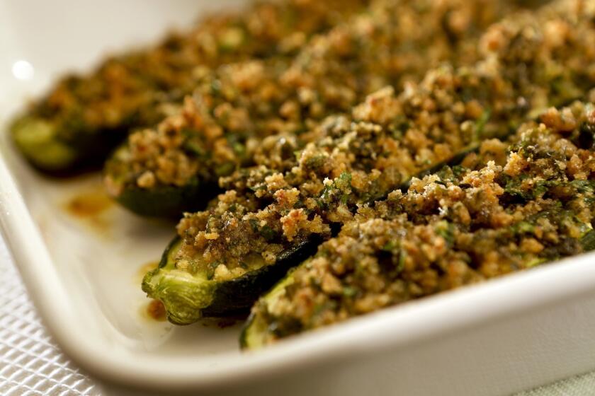 Recipe: Baked zucchini with mint and garlic stuffing