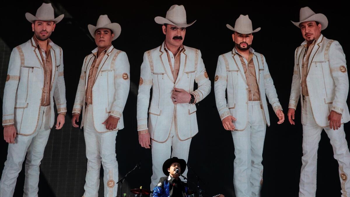 Los Tucanes de Tijuana perform during Weekend 2 of the Coachella festival at the Empire Polo Club.