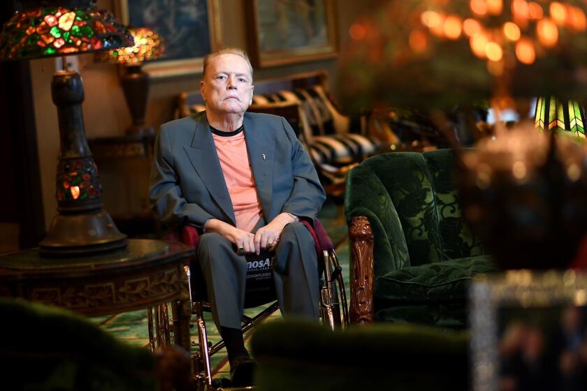BEVERLY HILLS. CALIFONRIA MARCH 14, 2017-Publisher Larry Flynt sits in his office in Beverly Hills. Flynt will be remodeling his casino in Gardena. (Wally Skalij/Los Angeles Times)