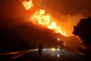 Orange County, California September 10, 2024-The Airport Fire burns along Ortega Highway in the Santa Ana Mountains Tuesday. (Wally Skalij/Los Angeles Times)