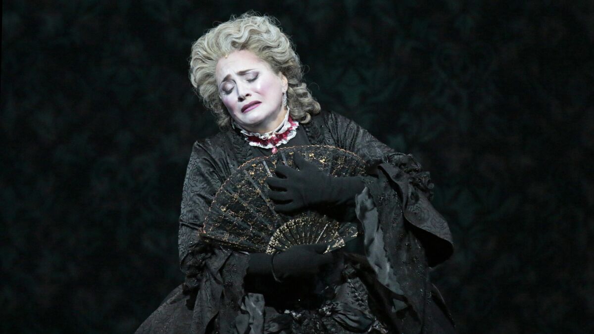 Patricia Racette last year in Los Angeles Opera's production of John Corigliano's "The Ghosts of Versailles," which earned Grammy nominations Tuesday in the opera recording and engineered recording categories.