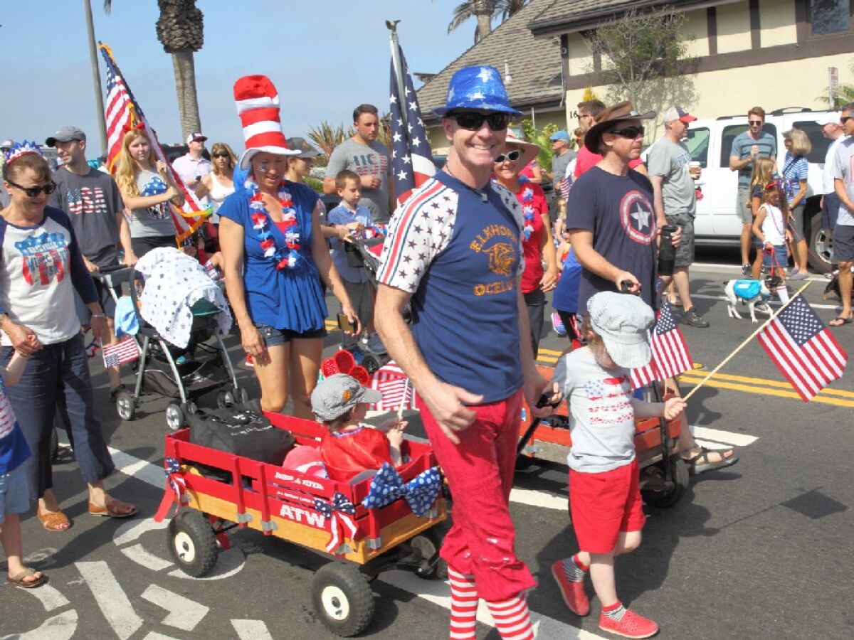 Participants at the 2018 Fourth of July Parade in Del Mar.
