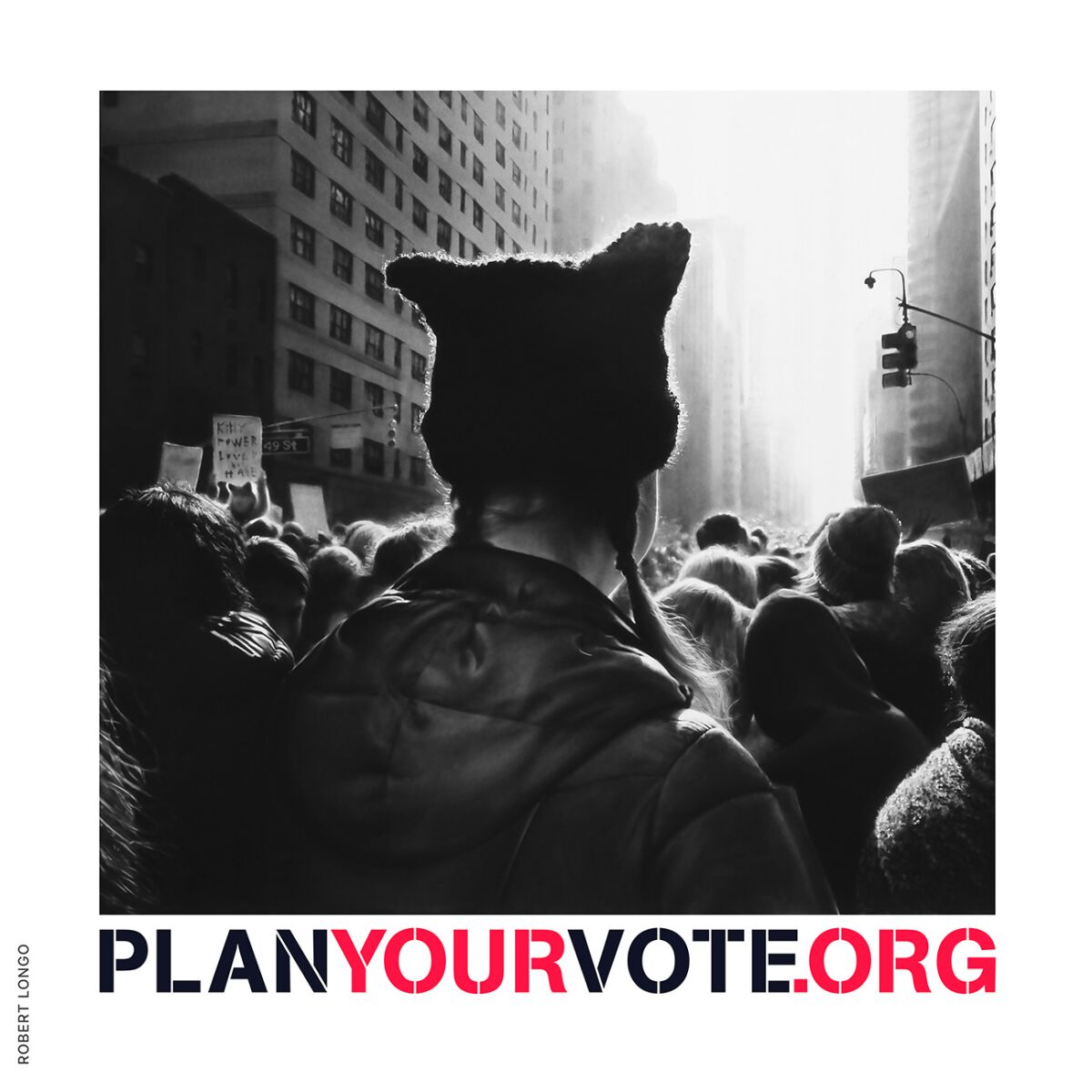 An image from Artist Robert Longo for Plan Your Vote.