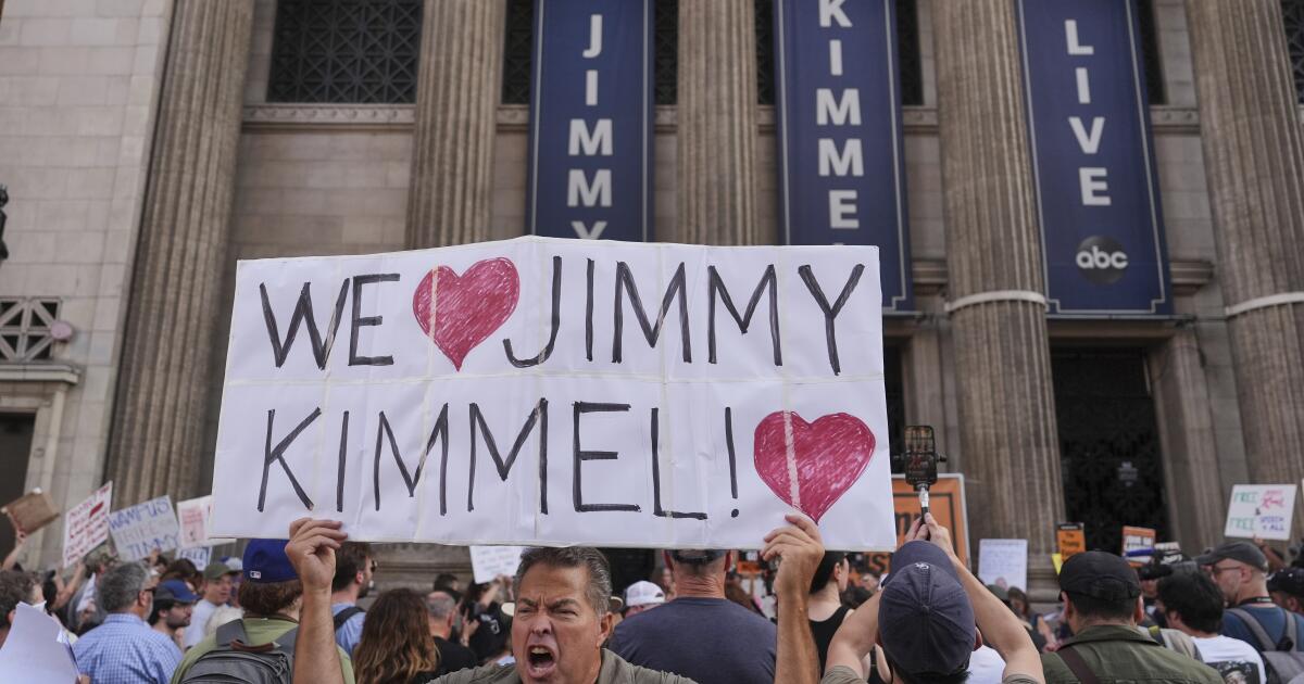 Commentary: Please, Jimmy, don't back down. Making fun of Trump is your patriotic duty