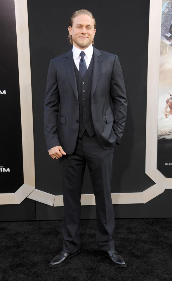 Charlie Hunnam arrives at the premiere of his new movie, Warner Bros. Pictures' and Legendary Pictures' "Pacific Rim" at the Dolby Theatre in Hollywood.