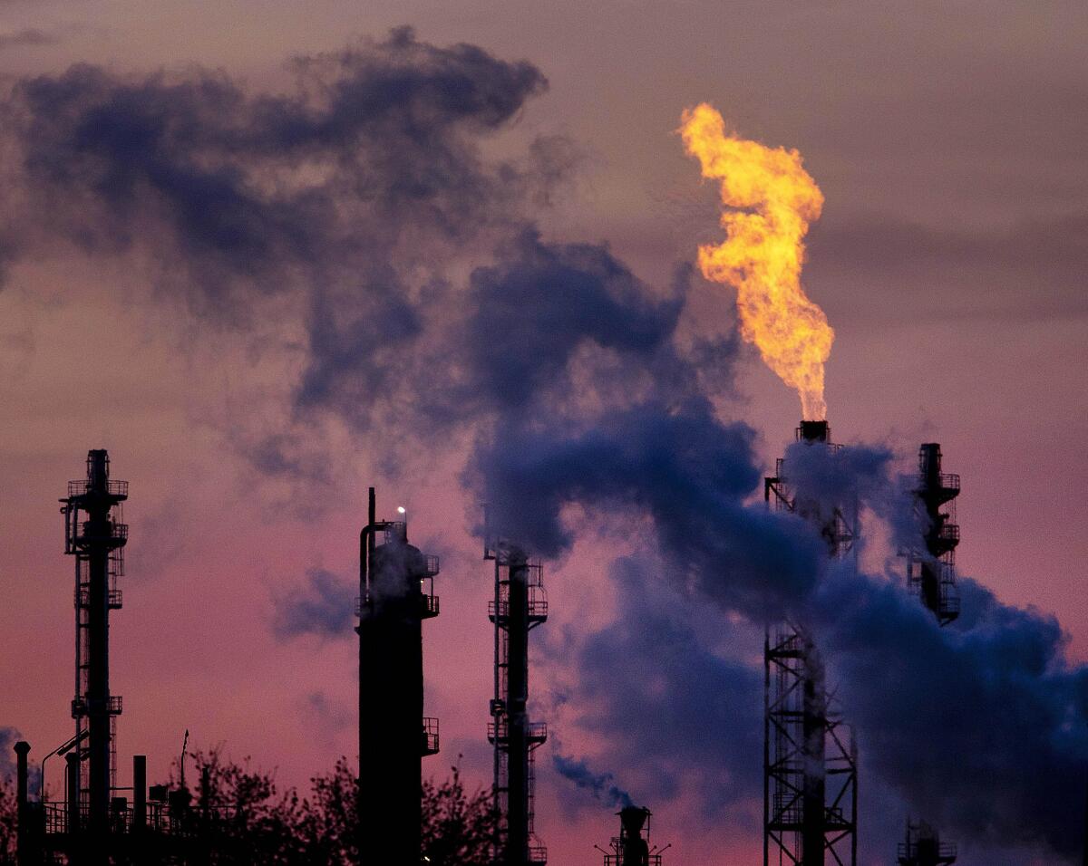 Smokestacks in Ludwigshafen, Germany