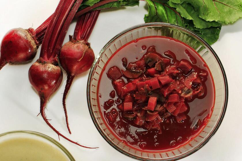 Mushrooms, spices and sauerkraut add complexity. Recipe: Spiced mushroom borscht