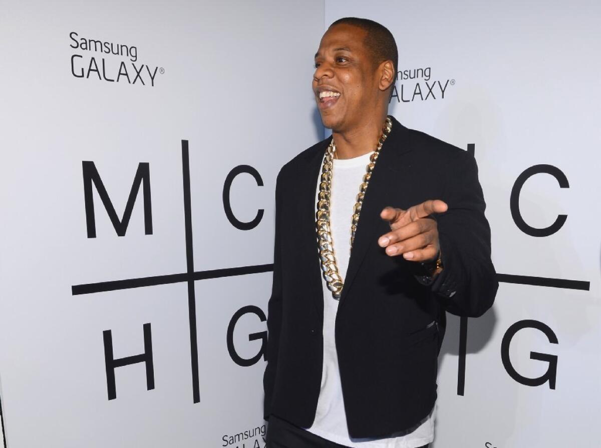 Jay-Z attends a celebration of the "Magna Carta Holy Grail" album, released July 4 through a customized Samsung app.