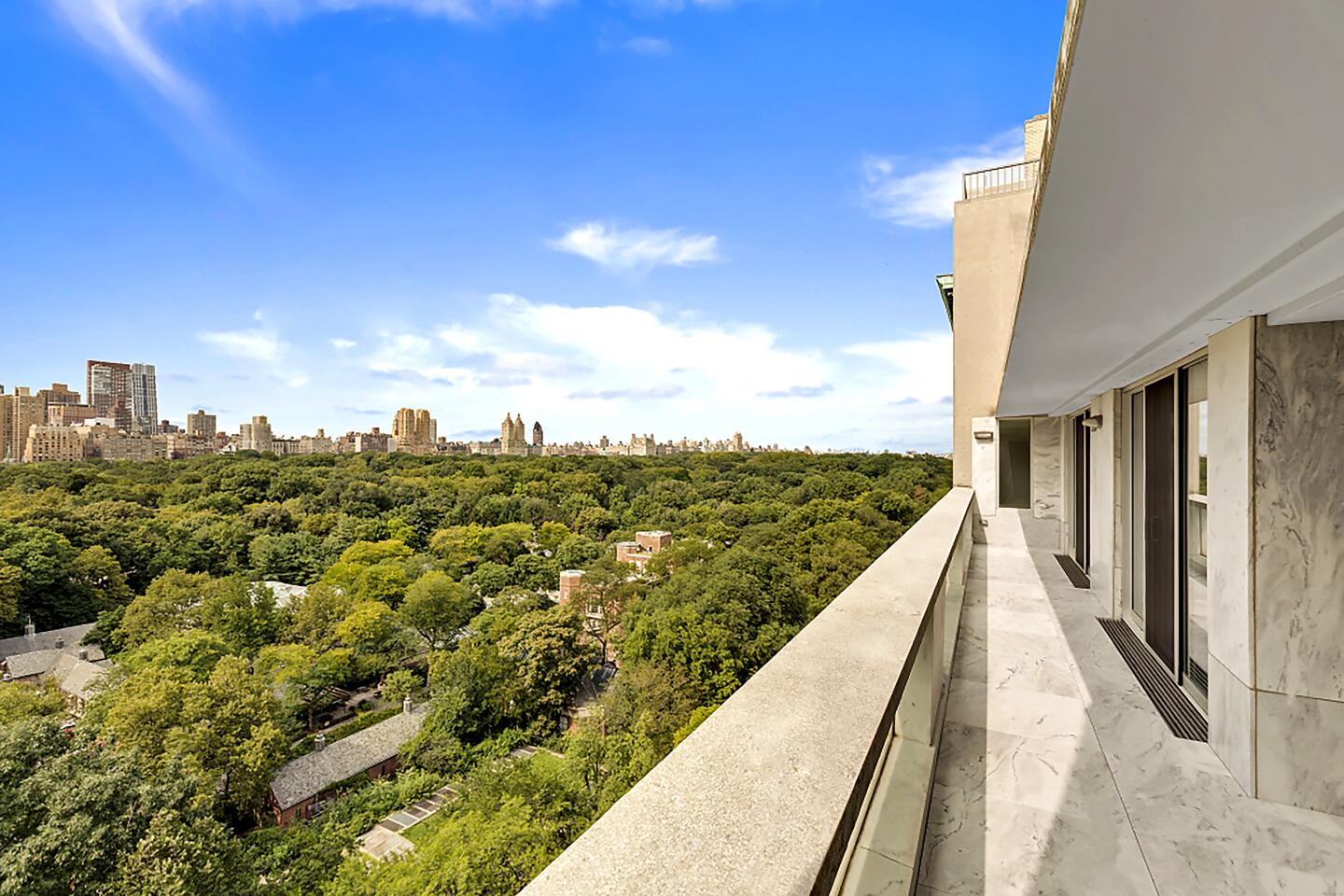 The Rockefeller family's Manhattan apartment balcony with another view of Central Park