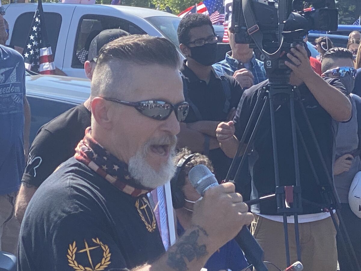 Flipp Todd, Portland vice president of Proud Boys, said his members attended the pro-Trump caravan to support participants.