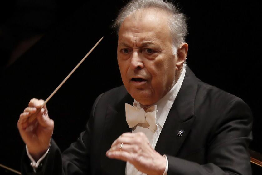 LOS ANGELES, CALIF. - DEC. 13, 2018. Zubin Mehta, former music director of the L.A. Phil and the New York Philharmonic, begins a two-week visit with the L.A. Phil, opening Thursday, Dec. 13, 2018, with a Brahms symphony and concerto cycle. Mehta was ill and not working for much of the last year. The conductor, 82, has made a remarkable recovery. (Luis Sinco/Los Angeles Times)
