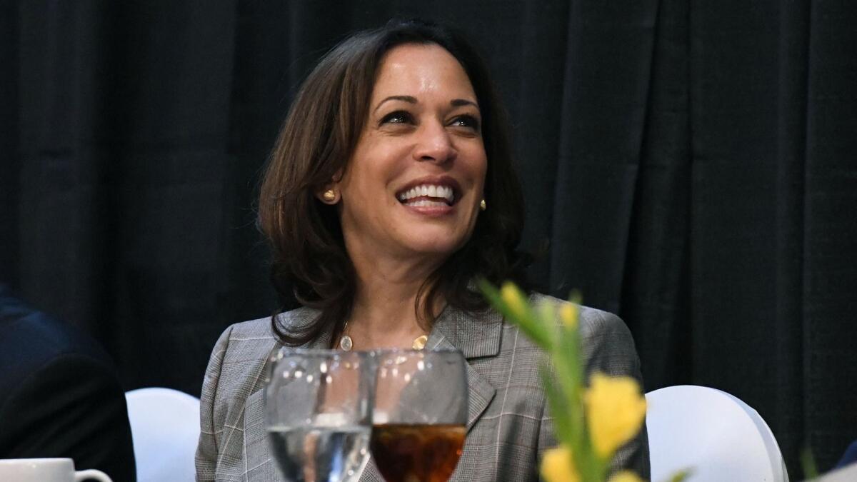 Kamala Harris at a banquet for the South Carolina NAACP. 